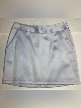 BCBG MaxAzria Light Blue silky style Mini Skirt - Women's A-Line Flat front 4